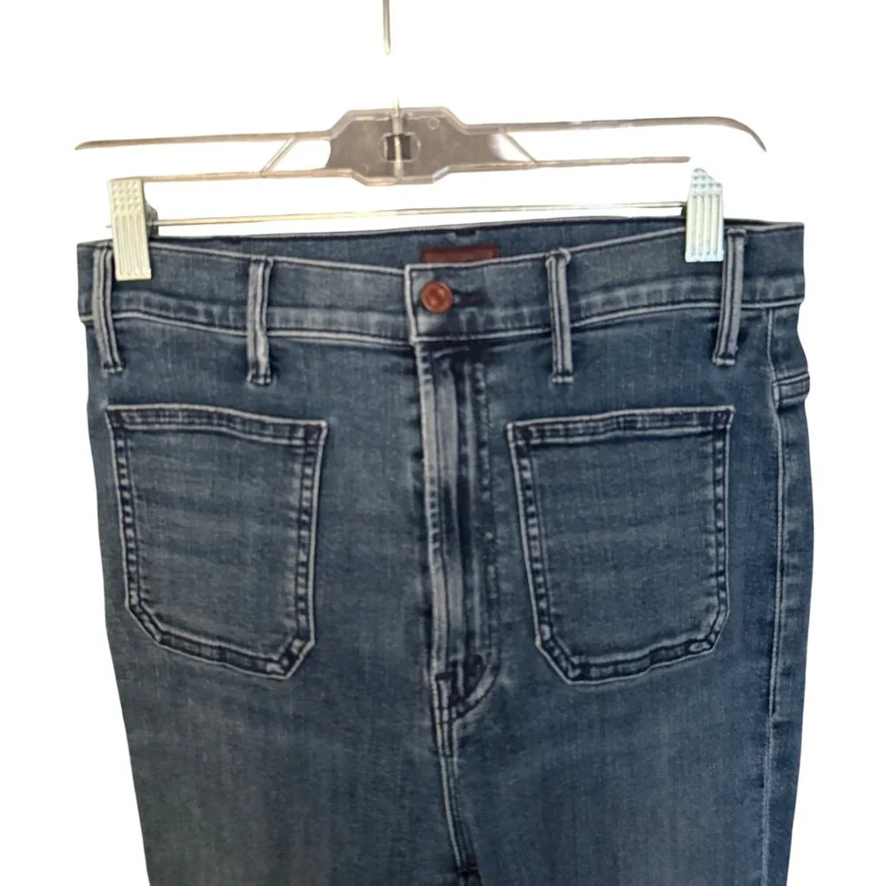 Mother Womens Hustler Patch Pocket Ankle Fray Jeans Size 27 - Picture 5 of 8